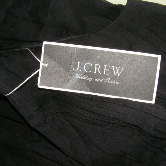 new J.CREW Silk Chiffon Dress, 12, Black, Babydoll, Cocktail/Party, V-neck - Picture 11 of 15